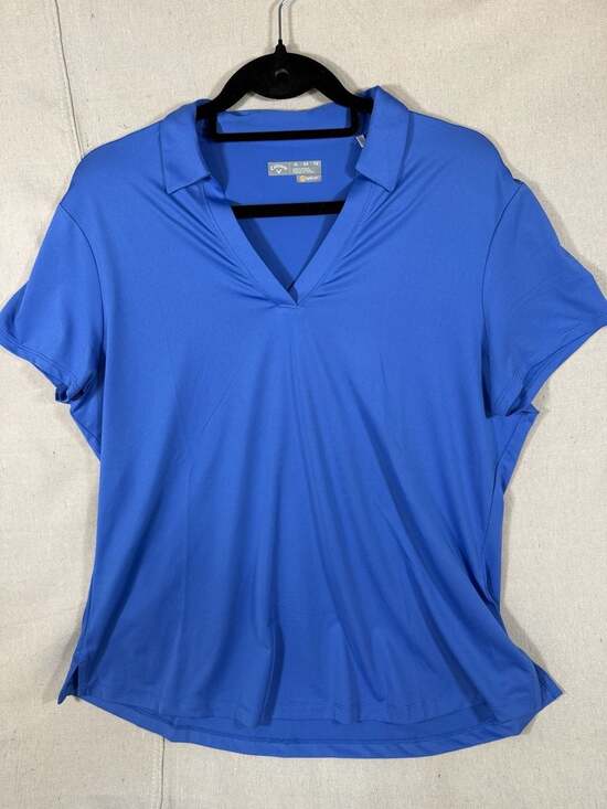 Callaway Other - Callaway Opti-Dri Royal Blue V-Neck Performance Golf Polo